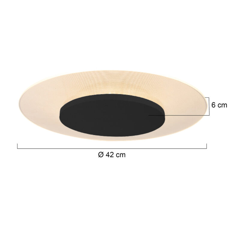 Plafondlamp Lido 7799ZW Zwart Ø42 cm 2200 Lumen - Afbeelding 6