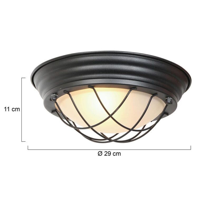 Plafondlamp Lisanne 1357ZW Zwart met E27 fitting - Afbeelding 7