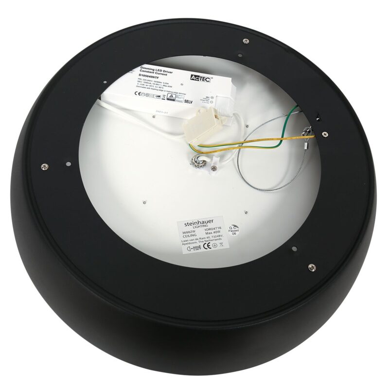 Plafondlamp Mykty 3688ZW zwart met goud Ø45 cm 3200 Lumen - Afbeelding 13
