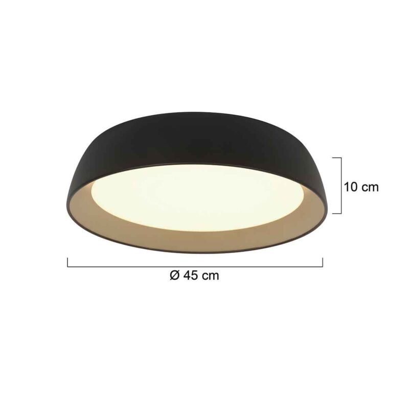 Plafondlamp Mykty 3688ZW zwart met goud Ø45 cm 3200 Lumen - Afbeelding 6