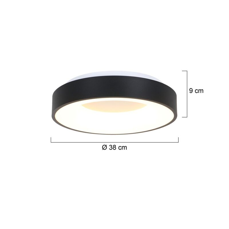 Plafondlamp Ringlede 2562ZW Zwart Ø38cm - Afbeelding 7