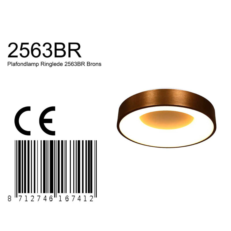 Plafondlamp Ringlede 2563BR Brons Ø48cm - Afbeelding 8
