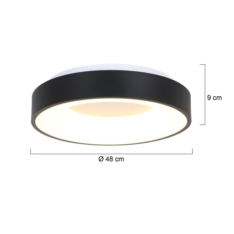 Plafondlamp Ringlede 2563ZW Zwart Ø48cm - Afbeelding 8