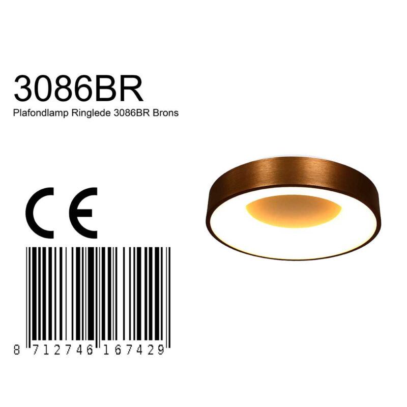 Plafondlamp Ringlede 3086BR Brons Ø30cm - Afbeelding 7