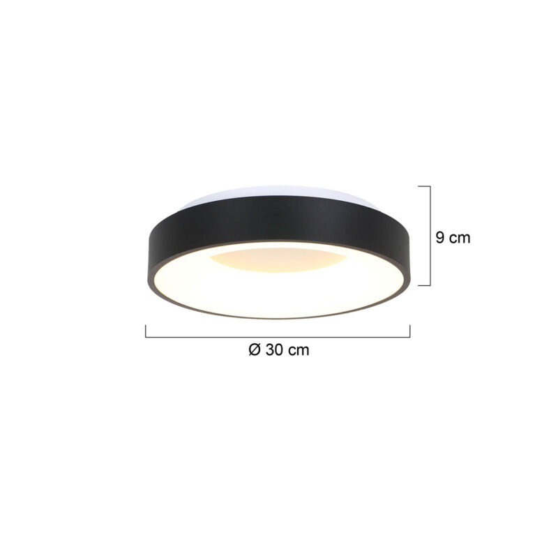 Plafondlamp Ringlede 3086ZW Zwart Ø30cm - Afbeelding 7