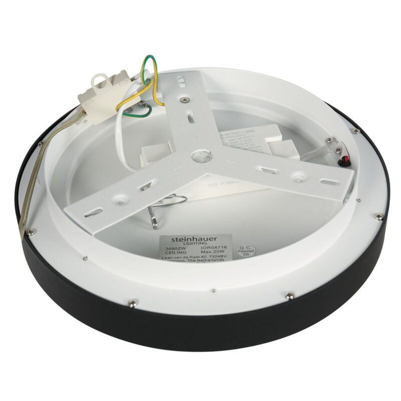 Plafondlamp Ringlede 3690ZW Zwart rond 28 cm dimbaar - Afbeelding 12