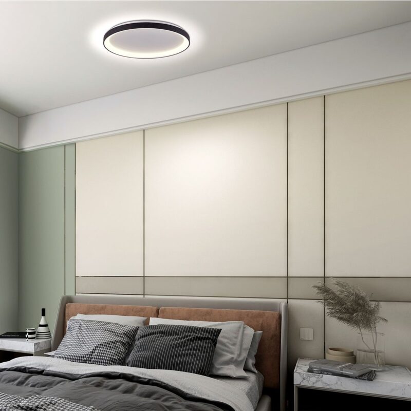 Plafondlamp Ringlede 3690ZW Zwart rond 28 cm dimbaar - Afbeelding 3