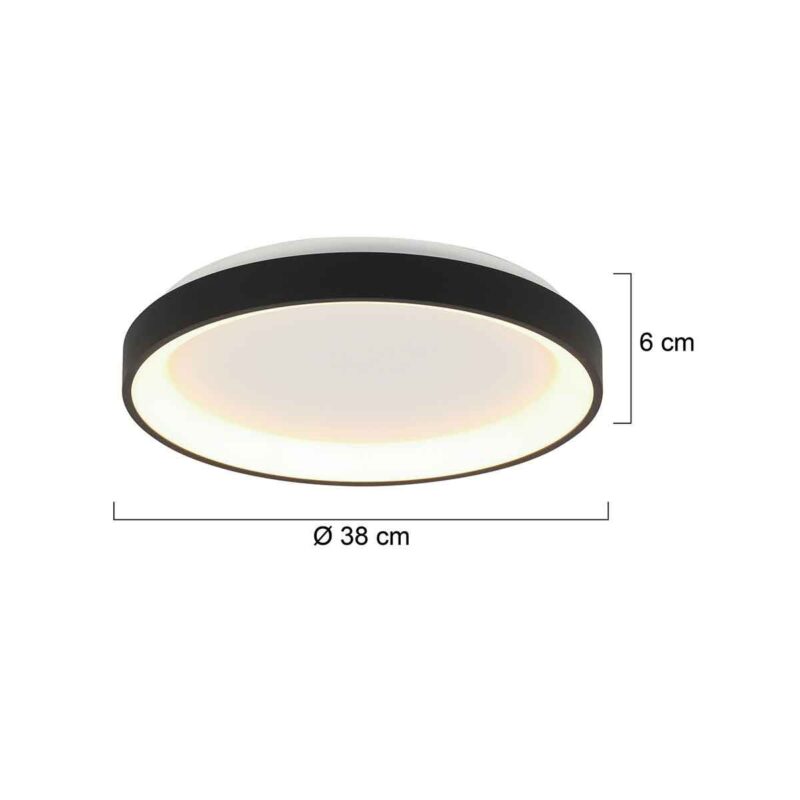 Plafondlamp Ringlede 3691ZW Zwart goed dimbaar - Afbeelding 8