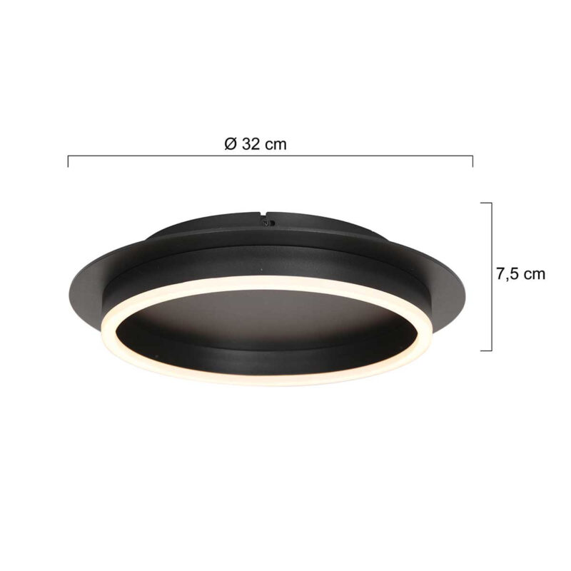 Plafondlamp Ringlux 3655ZW Zwart Ø32 2000 Lumen - Afbeelding 7