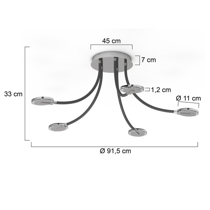 Plafondlamp Turound 3375ST Staal - Afbeelding 6