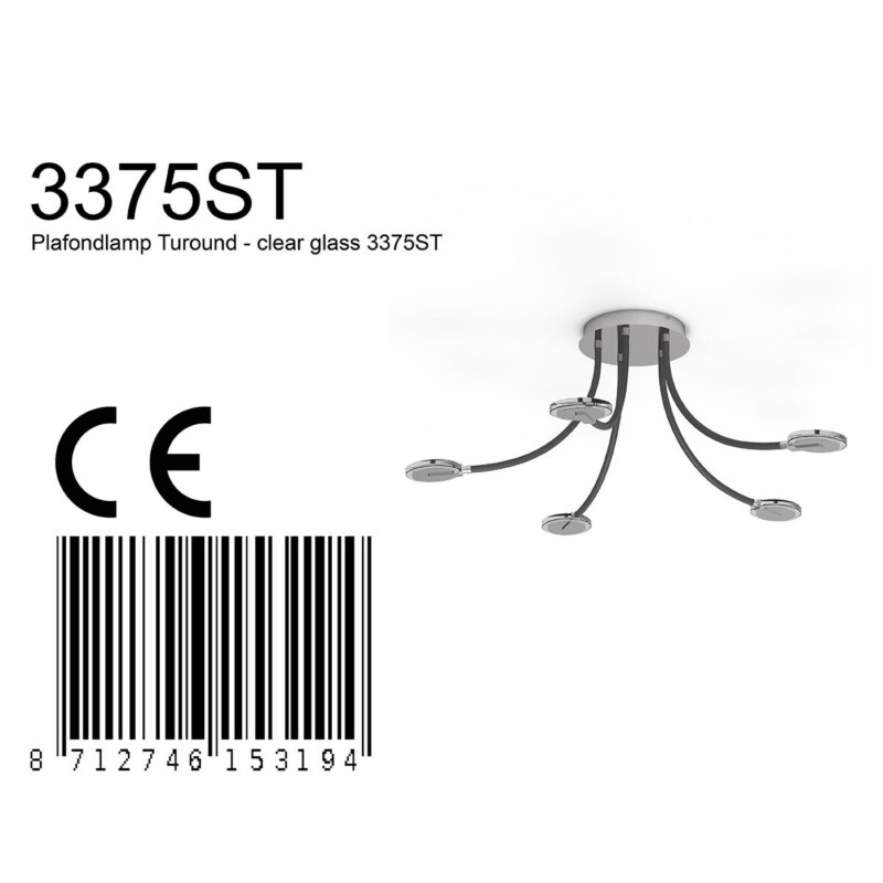 Plafondlamp Turound 3375ST Staal - Afbeelding 7