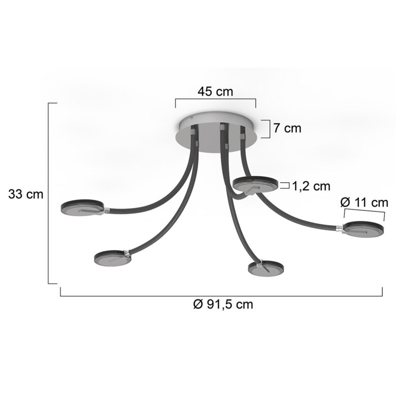 Plafondlamp Turound 3376ST – Stijlvol design met flexibele verlichting - Afbeelding 5