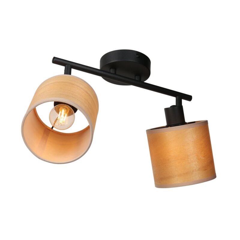 Ceiling spotlight Bambus 3666ZW Black with wooden caps - Image 2