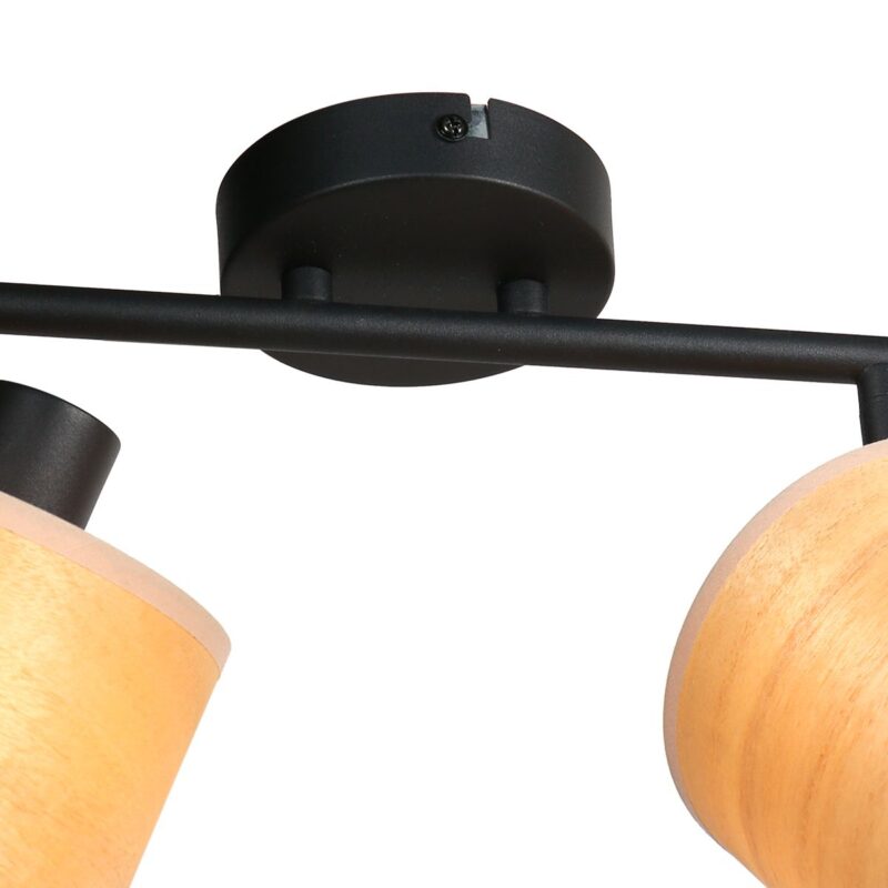 Ceiling spotlight Bambus 3666ZW Black with wooden caps - Image 9