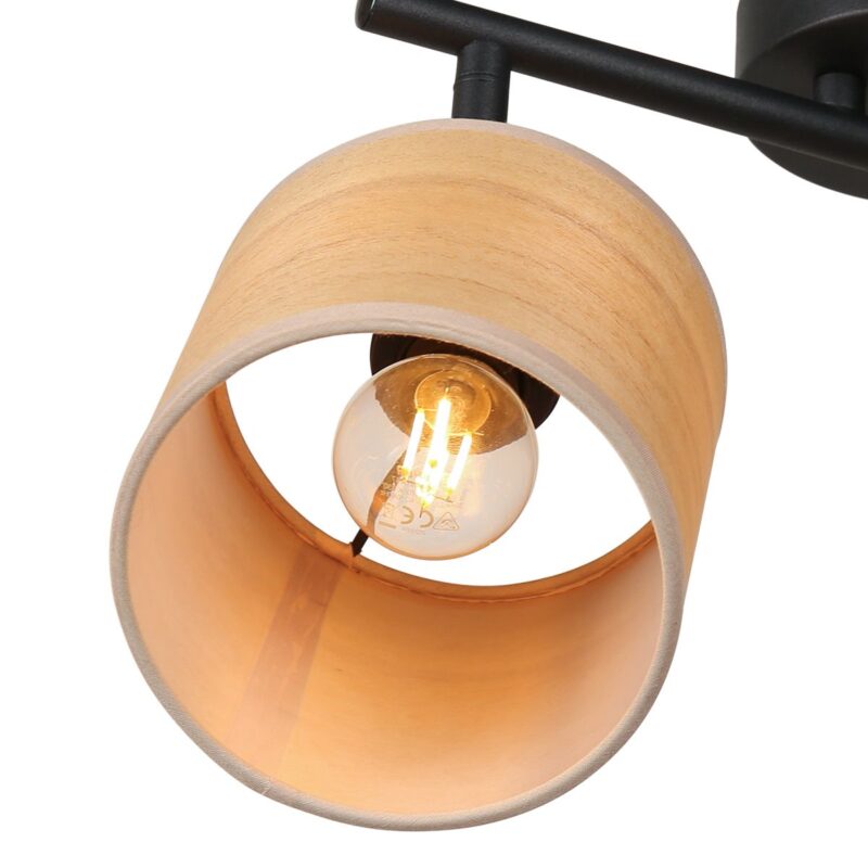 Ceiling spotlight Bambus 3666ZW Black with wooden caps - Image 10