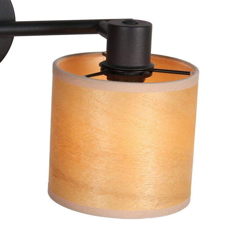 Ceiling spotlight Bambus 3666ZW Black with wooden caps - Image 3
