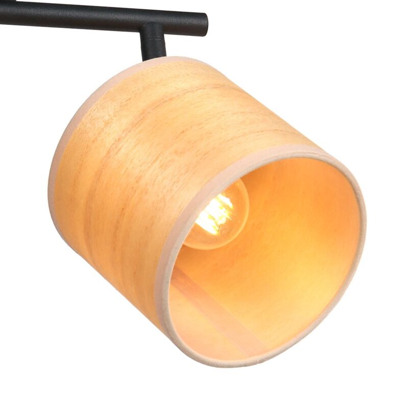 Ceiling spotlight Bambus 3666ZW Black with wooden caps - Image 4