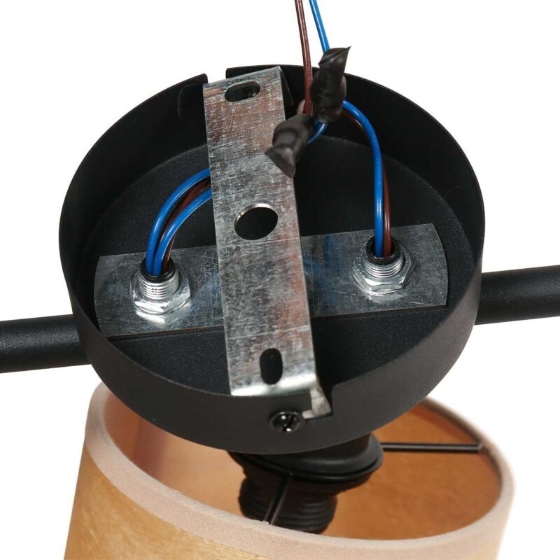 Plafondspot Bambus 3668ZW Zwart 4 lichts met houten kapjes - Afbeelding 12