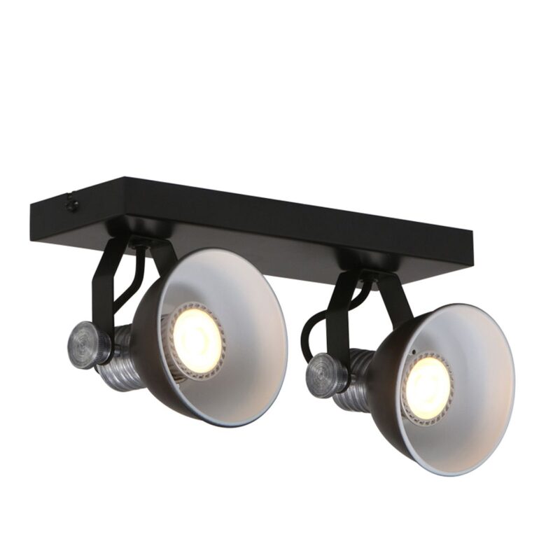 Plafondspot Brooklyn 1534ZW Zwart inclusief GU10 lichtbronnen - Afbeelding 2