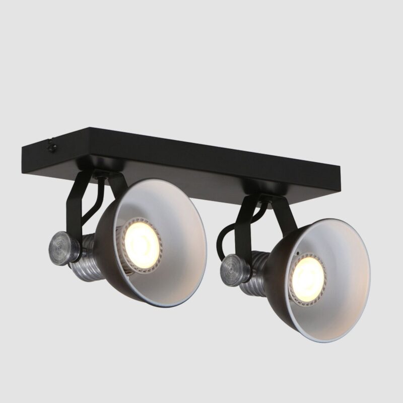 Plafondspot Brooklyn 1534ZW Zwart inclusief GU10 lichtbronnen - Afbeelding 13