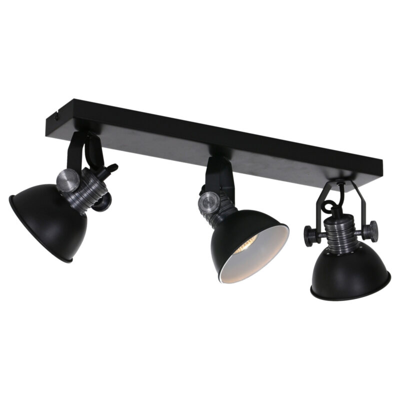 Plafondspot Brooklyn 2134ZW Zwart inclusief GU10 lichtbronnen - Afbeelding 2