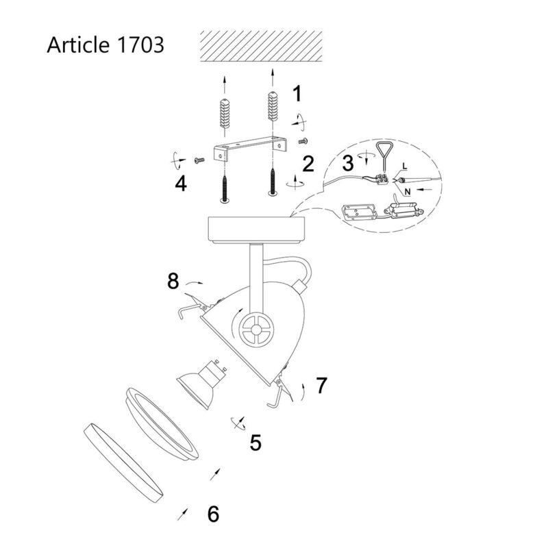 Plafondspot Michelle 1703W Wit - Afbeelding 8