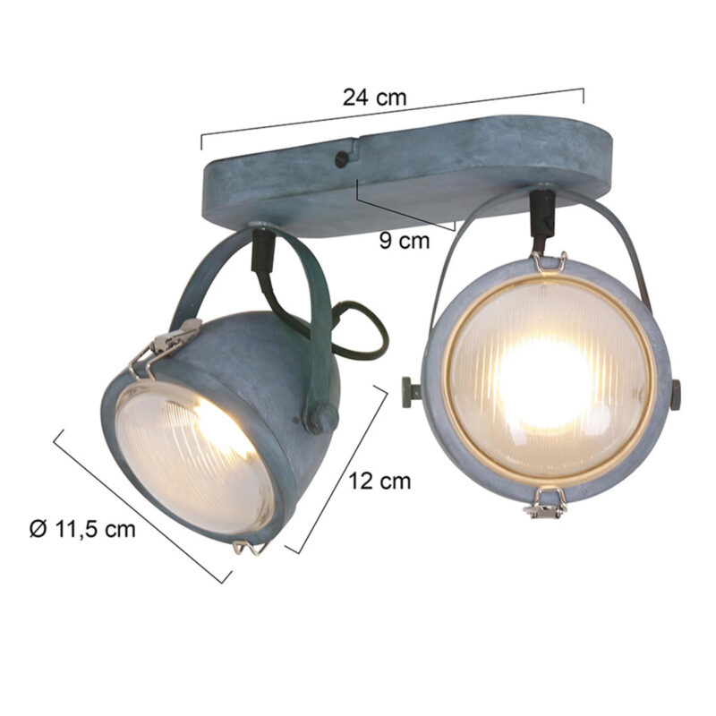 Plafondspot Paco 1312GR Grijs inclusief lichtbronnen - Afbeelding 7