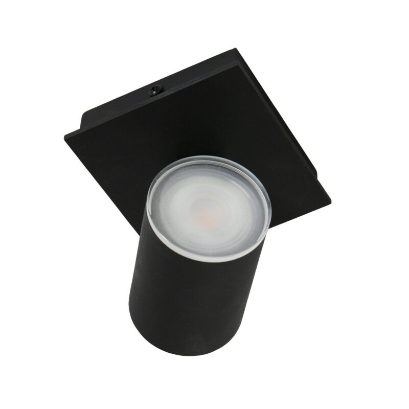 Plafondspot Points Noirs 3059ZW Zwart opbouwspot inclusief lichtbron - Afbeelding 2
