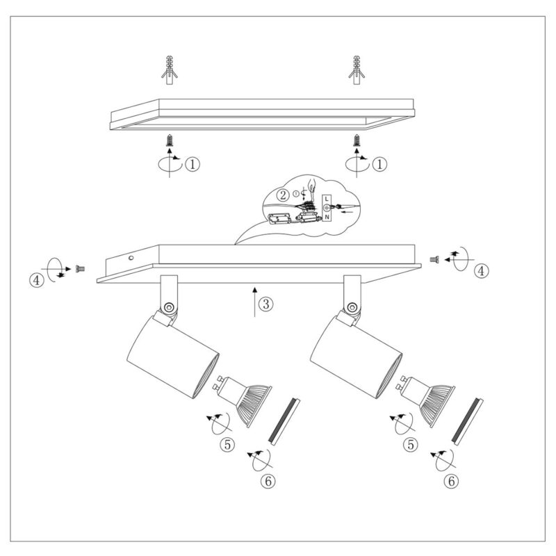 Plafondspot Points Noirs 3060ZW Zwart 2 lichts opbouwspot - Afbeelding 8