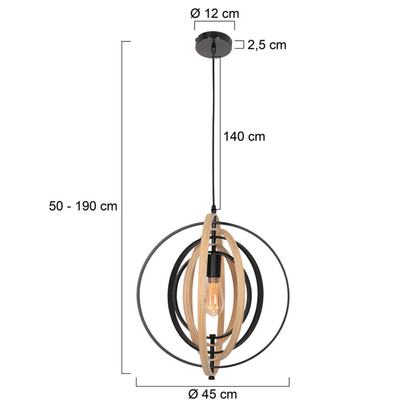 Ronde draaibare hanglamp Muoversi 3491BE Ø45 cm - Afbeelding 7