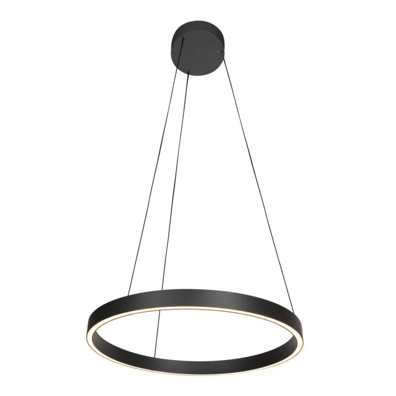Ronde zwarte hanglamp Mykty 4203ZW – 60 cm diameter, in hoogte verstelbaar met Cable Lift, 7800 lumen - Afbeelding 8