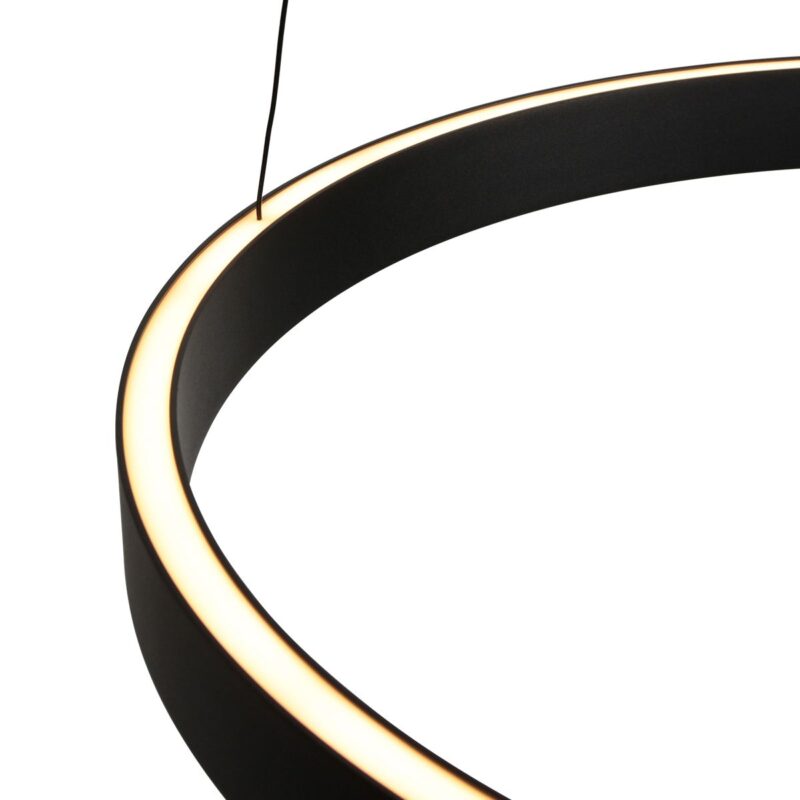 Ronde zwarte hanglamp Mykty 4203ZW – 60 cm diameter, in hoogte verstelbaar met Cable Lift, 7800 lumen - Afbeelding 3