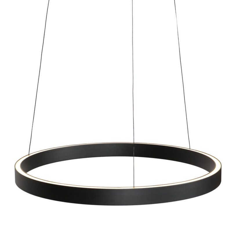 Ronde zwarte hanglamp Mykty 4203ZW – 60 cm diameter, in hoogte verstelbaar met Cable Lift, 7800 lumen - Afbeelding 5