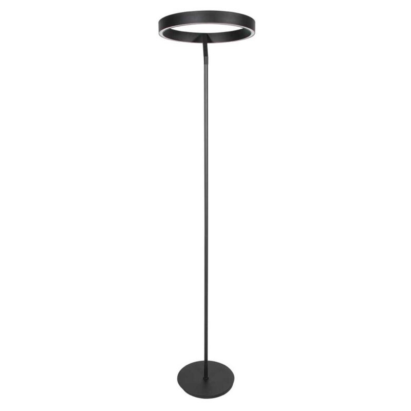 Rund sort gulvlampe Mykty 4201ZW – Ø40 cm, 170 cm høj, 5200 lumen, med gulvdæmper - Billede 12