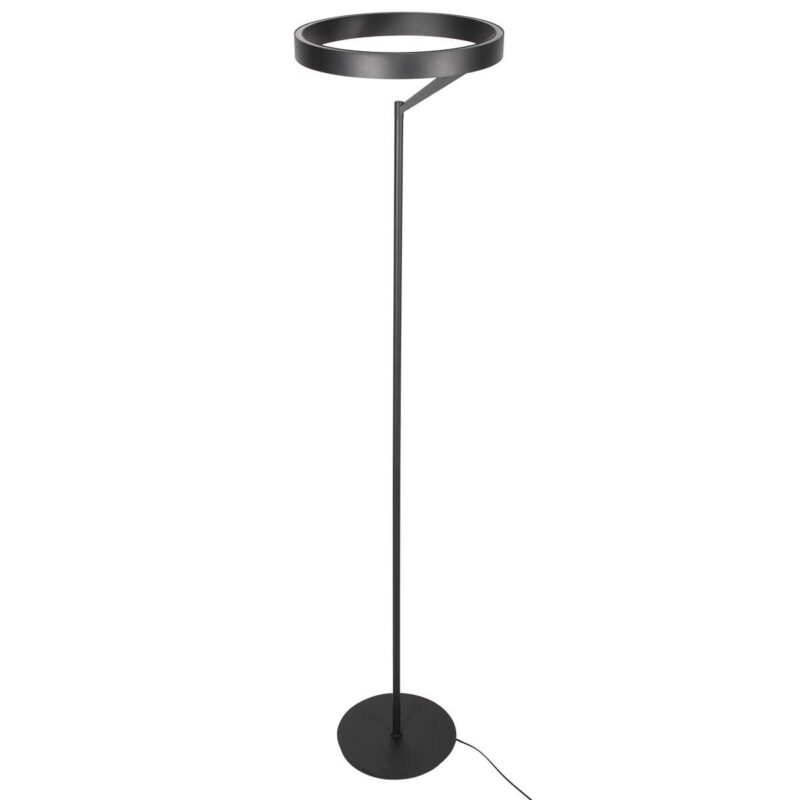 Ronde zwarte vloerlamp Mykty 4201ZW – Ø40 cm, 170 cm hoog, 5200 lumen, met vloerdimmer - Afbeelding 8