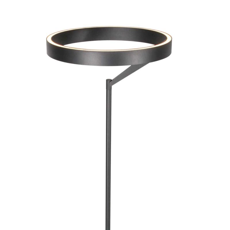 Ronde zwarte vloerlamp Mykty 4201ZW – Ø40 cm, 170 cm hoog, 5200 lumen, met vloerdimmer - Afbeelding 13