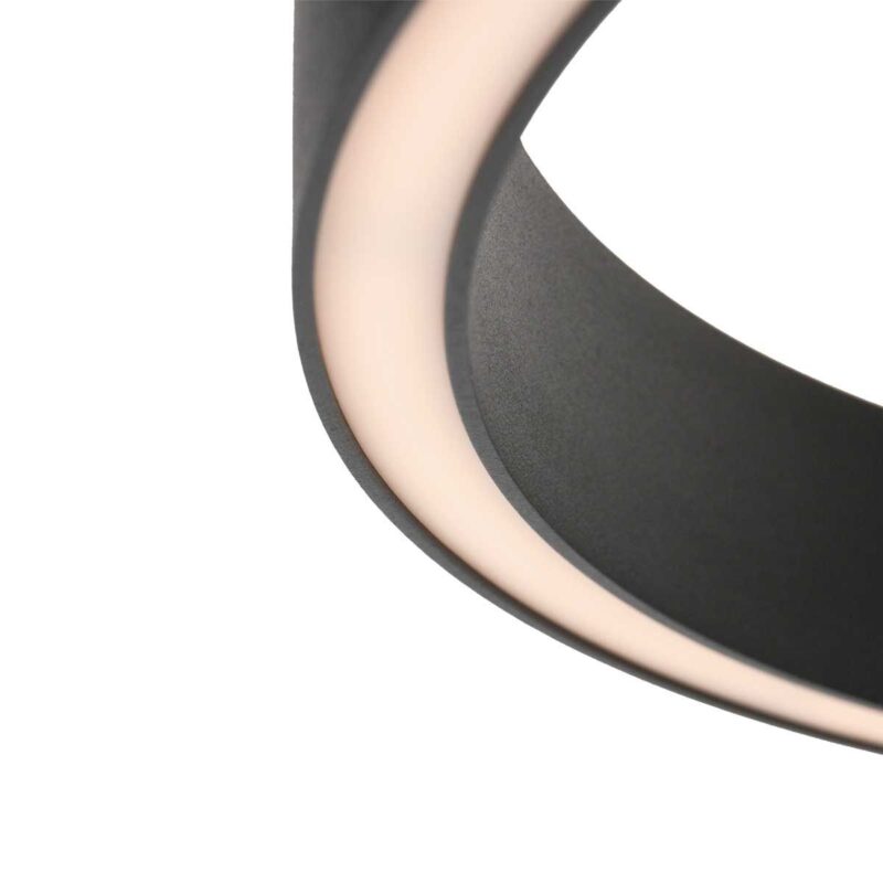 Ronde zwarte vloerlamp Mykty 4201ZW – Ø40 cm, 170 cm hoog, 5200 lumen, met vloerdimmer - Afbeelding 3