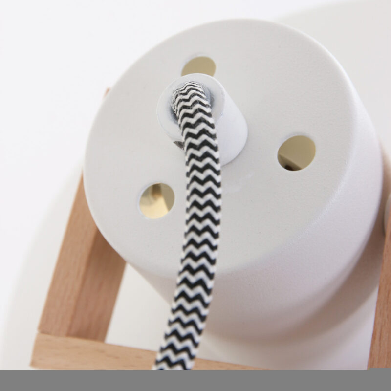 Schaarlamp Woody 7900BE houtkleur met witte kap - Afbeelding 6
