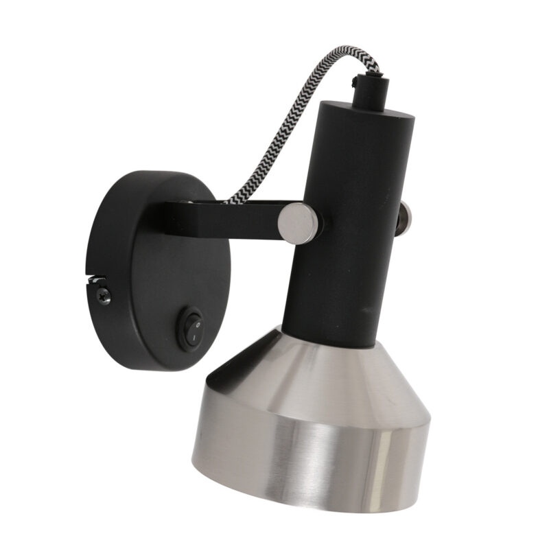 Spot - Wandlamp Acier 3337ZW Zwart met E27 fitting - Afbeelding 9