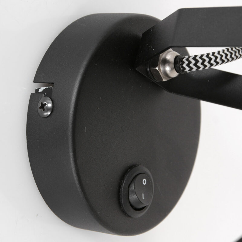 Spot - Wandlamp Acier 3337ZW Zwart met E27 fitting - Afbeelding 5