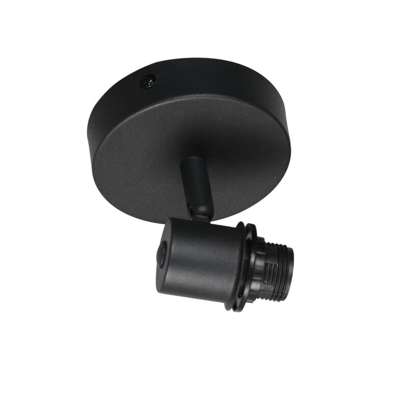 Spot - Wandlamp Bambus 3665ZW Zwart met houten kapje - Afbeelding 10
