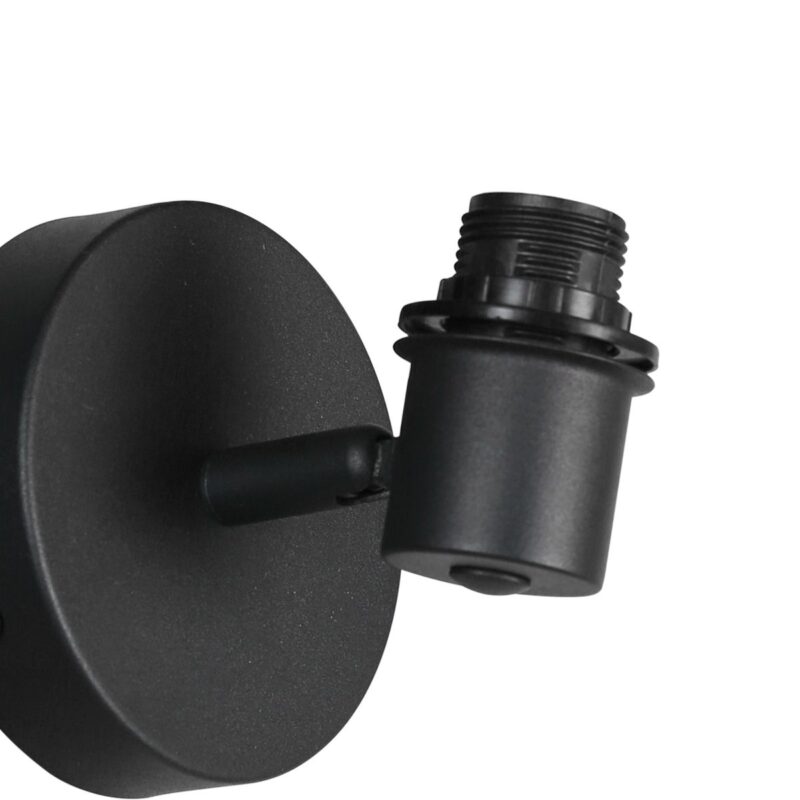 Spot - Wandlamp Bambus 3665ZW Zwart met houten kapje - Afbeelding 5