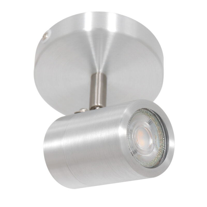 Staalkleurige 1-lichts spot Upround 2486ST inclusief lichtbron - Afbeelding 2