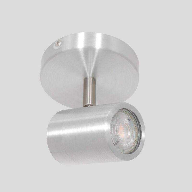 Staalkleurige 1-lichts spot Upround 2486ST inclusief lichtbron - Afbeelding 13