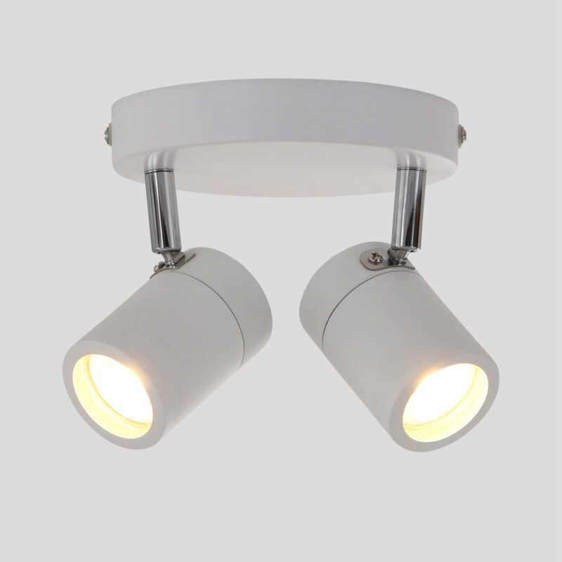 Staalkleurige 2-lichts spot Upround 2487ST inclusief lichtbronnen - Afbeelding 11