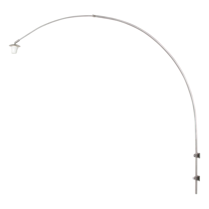 Staalkleurige boog wandlamp Sparkled Light 1481ST zonder kap - Afbeelding 2