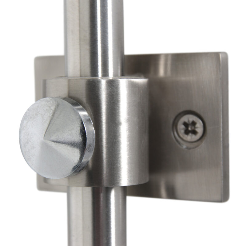 Staalkleurige boog / wandlamp Sparkled Light 8142ST met wit linnen ton kap - Afbeelding 15