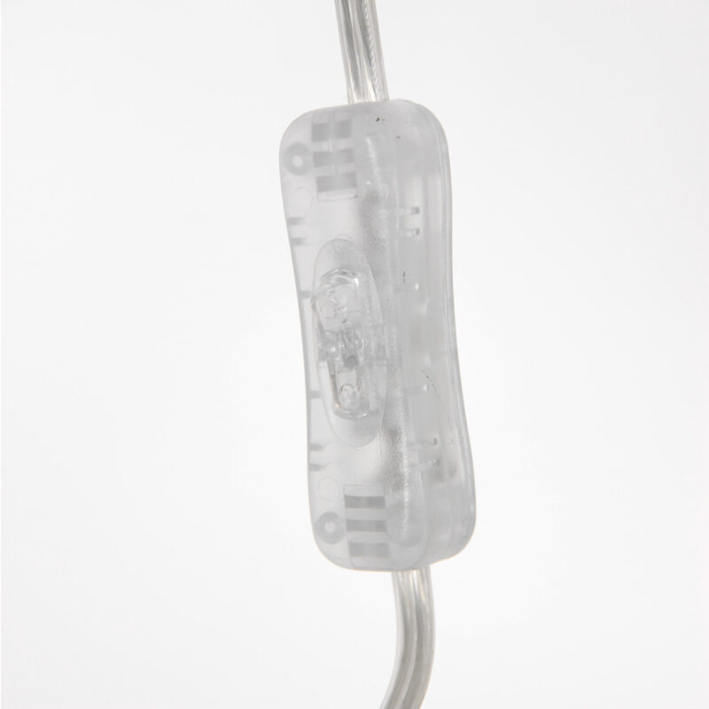 Staalkleurige boog / wandlamp Sparkled Light 8144ST met wit grof linnen ton kap - Afbeelding 13
