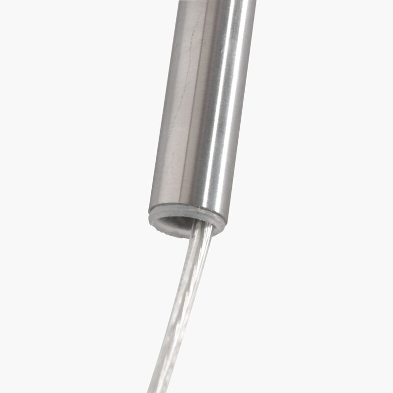 Staalkleurige boog / wandlamp Sparkled Light 8199ST met grijs linnen taps toelopende kap - Afbeelding 12