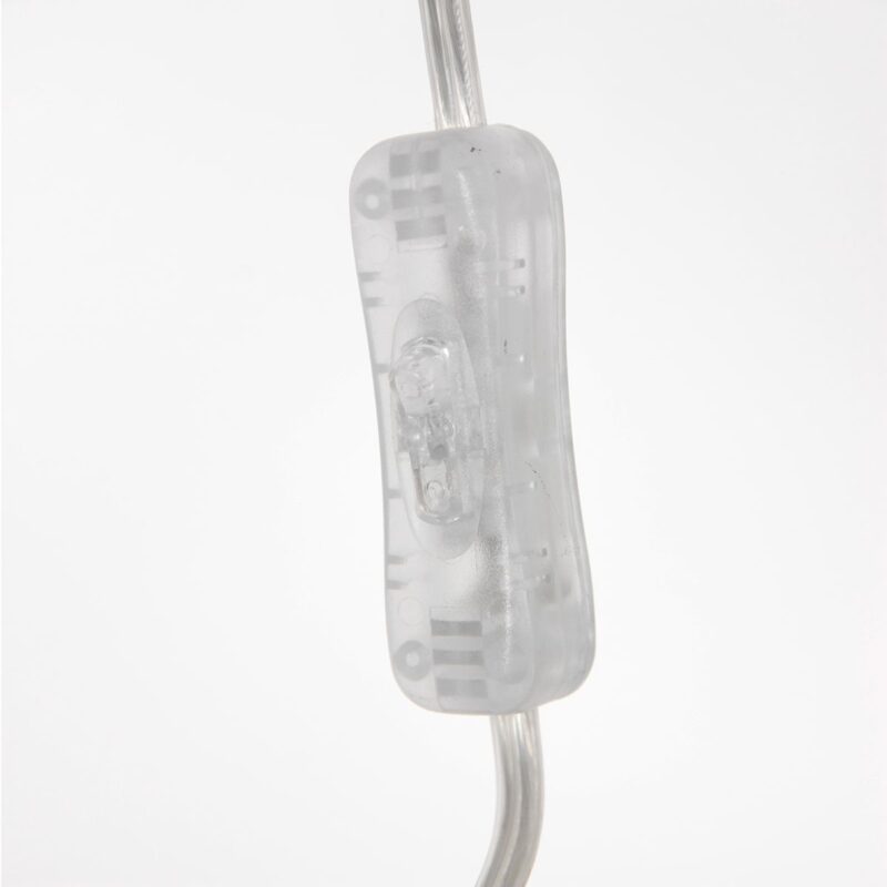 Staalkleurige boog / wandlamp Sparkled Light 8199ST met grijs linnen taps toelopende kap - Afbeelding 13